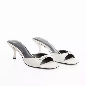 Mango Buckle Leather Heeled Sandals